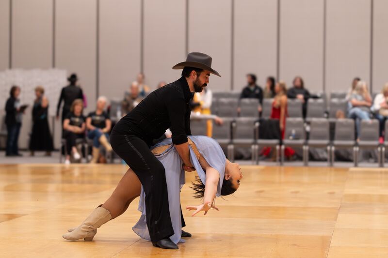 Dancers mid-dip