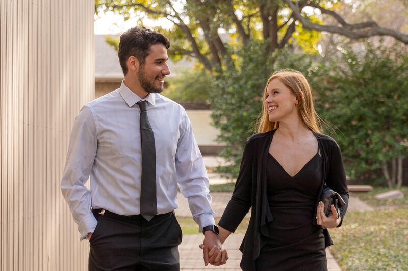 Couple walking hand in hand